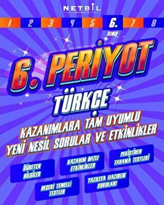 Netbil Yayıncılık 6. Sınıf Periyot Türkçe Etkinlikli Soru Bankası - 1