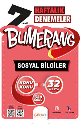 Günay Yayınları 7. Sınıf Bumerang 32 Haftalık Sosyal Bilgiler Denemeleri - 1