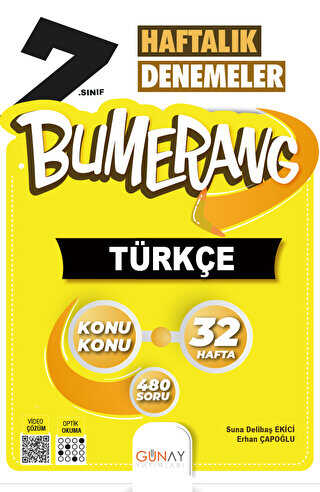 Günay Yayınları 7. Sınıf Bumerang 32 Haftalık Türkçe Denemeleri