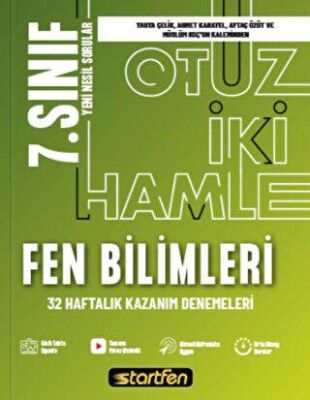 Startfen Yayınları 7. Sınıf - Fen Bilimleri 32 Hamle Kazanım Denemeleri - 1