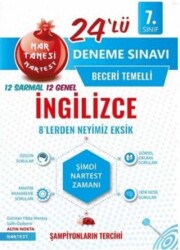 Nartest Yayınevi 7. Sınıf İngilizce Nar Tanesi 24 lü Deneme Sınavı - Nartest Yayınevi