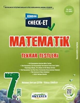 Okyanus Yayınları 7. Sınıf Kendini Check - Et Matematik Tekrar Testleri - 1