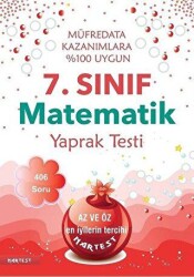 Nartest Yayınevi 7. Sınıf Matematik Yaprak Testi - Nartest Yayınevi