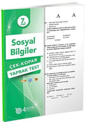 4 Adım Yayınları 7. Sınıf Sosyal Bilgiler Çek Kopar Yaprak Test - 1