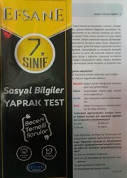Efsane Yayınları 7. Sınıf Sosyal Bilgiler Yaprak Test - Efsane Yayınları