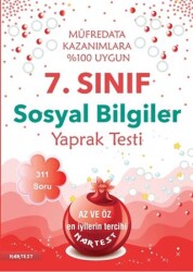 Nartest Yayınevi 7. Sınıf Sosyal Bilgiler Yaprak Test - Nartest Yayınevi