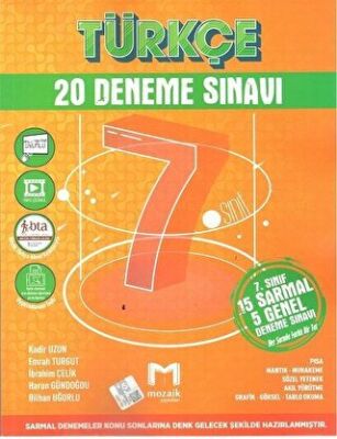 Mozaik Yayınları 7. Sınıf Türkçe 20 Deneme Sınavı - 1
