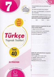 7. Sınıf Türkçe Yaprak Testleri - Palme Yayınları