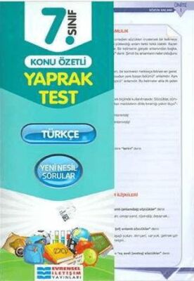 Evrensel İletişim Yayınları 7. Sınıf Türkçe Konu Özetli Yaprak Test - 1