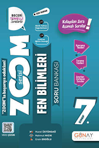 Günay Yayınları 7. Sınıf Zoom Serisi Fen Bilimleri Soru Bankası