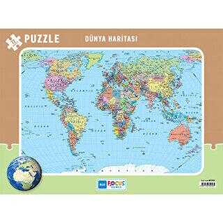 72 Parça Dünya Haritası Frame Puzzle
