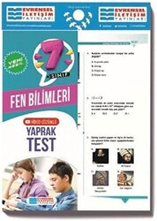 Evrensel İletişim Yayınları 7. Sınıf Fen Bilimleri Video Çözümlü Yaprak Test - Evrensel İletişim Yayınları