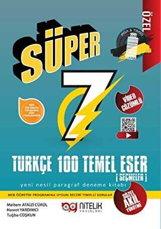 Nitelik 7. Sınıf Yeni Nesil Süper Türkçe 100 Temel Eser