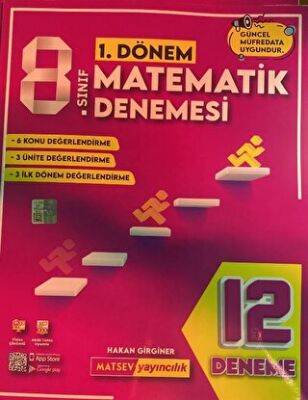 Matsev Yayıncılık 8. Sınıf 1. Dönem Matametik Denemesi - 12 Deneme - 1