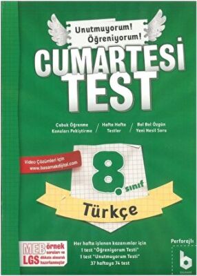 8. Sınıf Cumartesi Test Türkçe kapağı