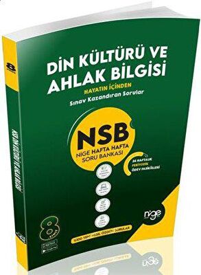 Startfen Yayınları 8. Sınıf Din Kültürü ve Ahlak Bilgisi NSB Nige Hafta Hafta Soru Bankası - 1