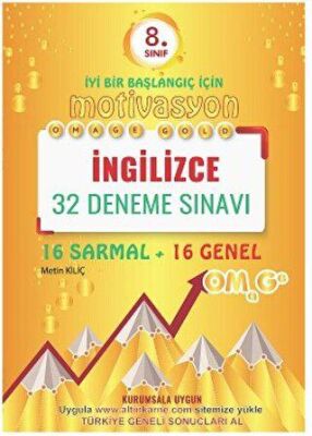 Omage Yayınları 8. Sınıf Omage Motivasyon İngilizce 32 Deneme Sınavı 16 Sarmal + 16 Genel - 1
