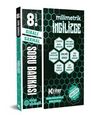 Kriter Akademi 8. Sınıf İngilizce Soru Bankası - 1