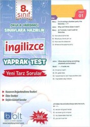 8. Sınıf İngilizce Yaprak Test - Bulut Eğitim ve Kültür Yayınları