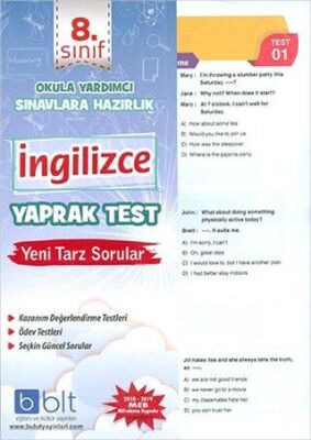 8. Sınıf İngilizce Yaprak Test - 1