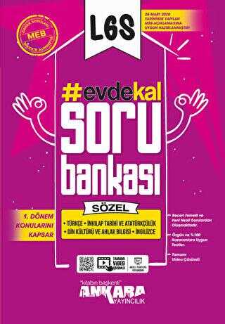 Ankara Yayıncılık LGS 1. Dönem Evde Kal Sözel Soru Bankası