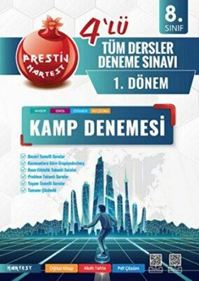 Nartest Yayınevi 8. Sınıf 1. Dönem Tüm Dersler 4’Lü Kamp Denemesi - 1
