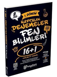 Saydam Yayınları 8. Sınıf LGS Fen Bilimleri 1.Dönem 16+1 Haftalık Kazanım Denemeleri - Saydam Yayınları