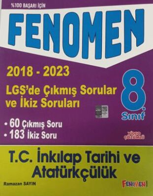 Fenomen Yayınları 8. Sınıf LGS İnkılap Tarihi ve Atatürkçülük Çıkmış Sorular ve İkiz Soruları 2018-2023 - 1