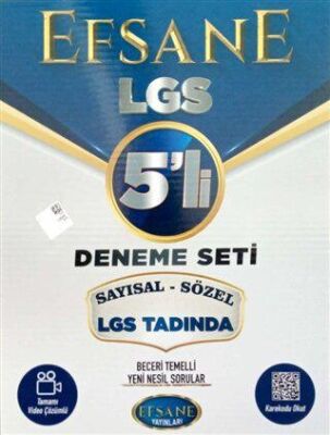 Efsane Yayınları 2021 Efsane 8. Sınıf LGS 5`li Deneme Seti Sayısal-Sözel LGS Tadında - 1