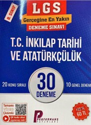 Performans Yayınları 8. Sınıf LGS T.C. İnkılap Tarihi ve Atatürkçülük 30 Deneme - Performans Yayınları