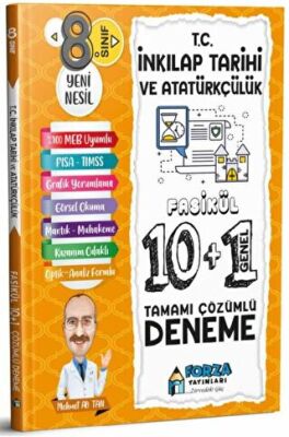Forza Yayınları 8. Sınıf LGS T.C. İnkılap Tarihi ve Atatürkçülük Tamamı Çözümlü Fasikül 10 Branş 1 Genel Deneme - 1