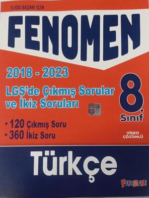 Fenomen Kitap 8. Sınıf LGS Türkçe Çıkmış ve İkiz Sorular 2018-2023