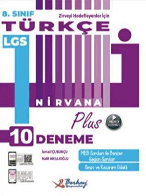 Berkay Yayıncılık 8. Sınıf LGS Nirvana Plus Türkçe 10`lu Deneme - 1