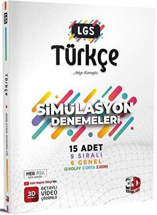 3D Yayınları 8. Sınıf LGS Türkçe Simülasyon 15 Deneme
