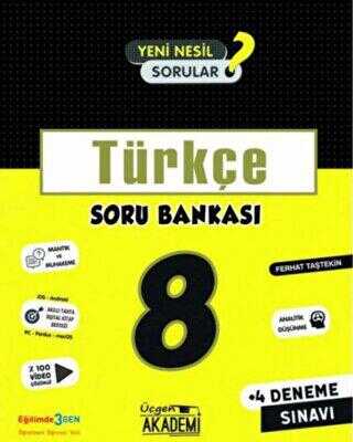 Üçgen Yayıncılık 8. Sınıf LGS Türkçe Soru Bankası Ve 4 Deneme Sınavı