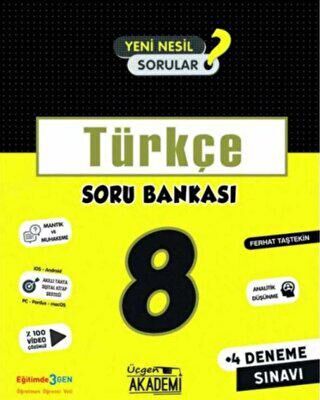 Üçgen Yayıncılık 8. Sınıf LGS Türkçe Soru Bankası Ve 4 Deneme Sınavı - 1