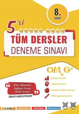 Omage Yayınları 8. Sınıf Omage Gold Tüm Dersler Deneme Sınavı - 1