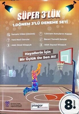 Zeka Küpü Yayınları 8. Sınıf Pisagor Süper 3` lük 1. Dönem Deneme Seti - 1