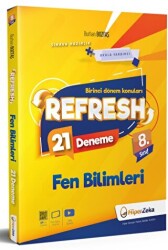 Hiper Zeka Yayınları 8. Sınıf Refresh Fen Bilimleri 21 Deneme - LGS 1. Dönem Konuları - Hiper Zeka Yayınları