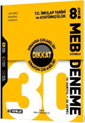 8. Sınıf T.C. İnkılap Tarihi ve Atatürkçülük 30 Deneme - 1