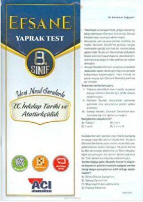 Açı Yayınları 8. Sınıf T.C. İnkılap Tarihi ve Atatürkçülük Efsane Çek Kopart Yaprak Test - 1