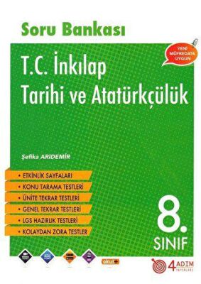 4 Adım Yayınları 8. Sınıf T.C. İnkılap Tarihi ve Atatürkçülük Soru Bankası - 1
