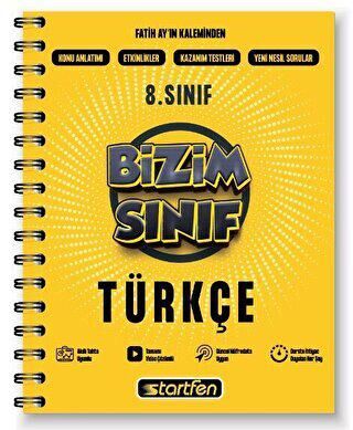 Startfen Yayınları 8. Sınıf Türkçe Bizim Sınıf Defter - 1