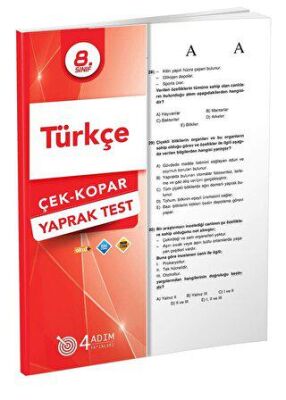 4 Adım Yayınları 8. Sınıf Türkçe Çek-Kopar Yaprak Test - 1