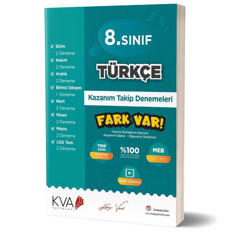 Koray Varol Akademi 8. Sınıf Türkçe Fark Var Kazanım Takip Denemeleri