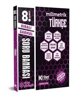 Kriter Akademi 8. Sınıf Türkçe Soru Bankası - 1