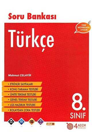 4 Adım Yayınları 8. Sınıf Türkçe Soru Bankası