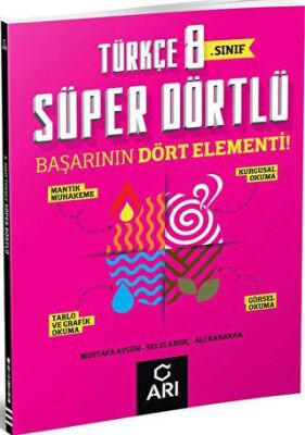 Arı Yayıncılık 8. Sınıf Türkçe Süper Dörtlü Soru Bankası - 1