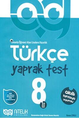 Nitelik Yayınları - Bayilik 8. Sınıf Türkçe Yaprak Test - 1