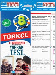 Evrensel İletişim Yayınları 8. Sınıf Türkçe Video Çözümlü Yaprak Test - Evrensel İletişim Yayınları